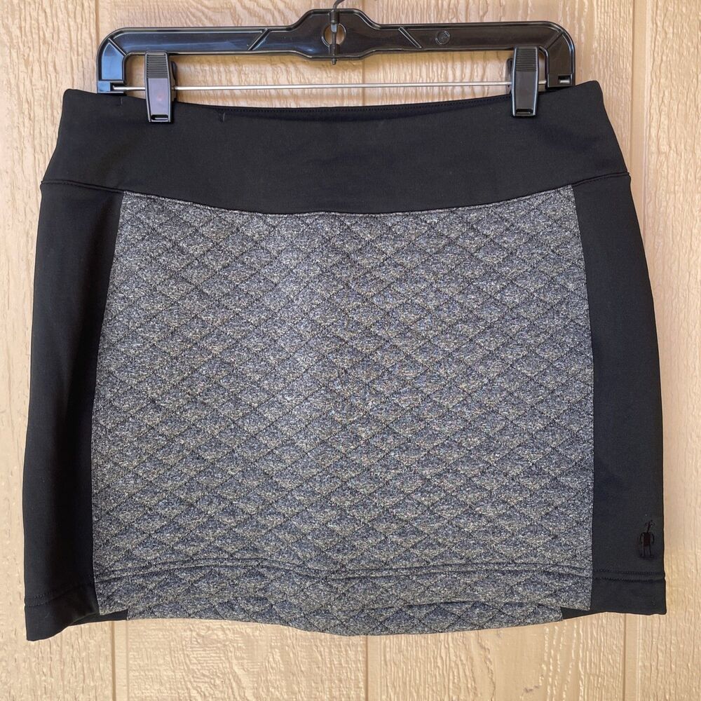 Smartwool Merino Wool Diamond Peak Quilted Skirt Black Heather Women's Size M